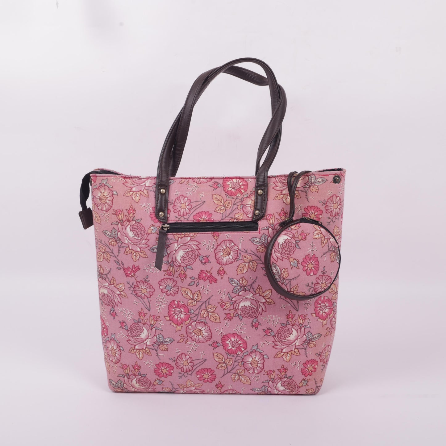 InkJaipur Pink Printed Tote bag