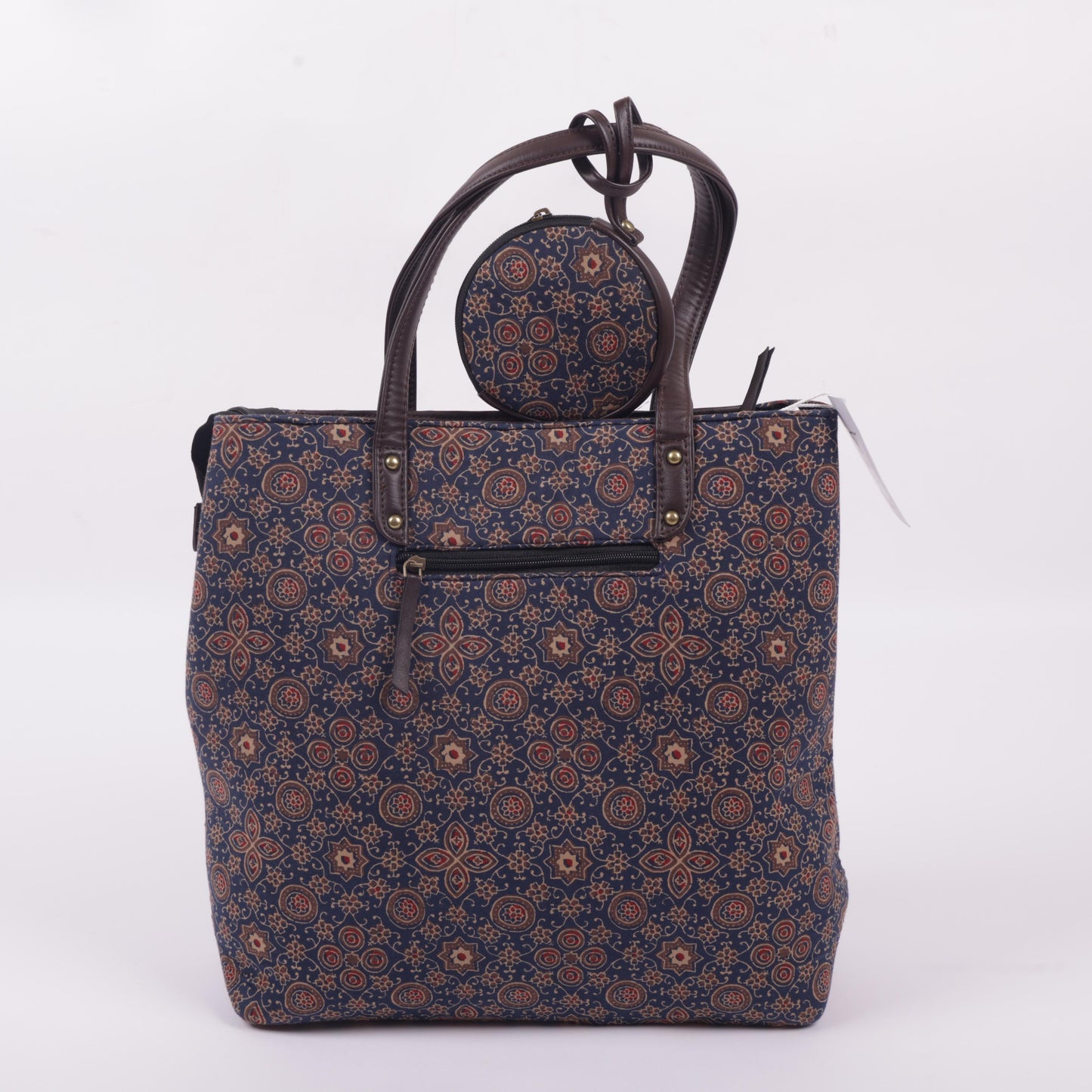 InkJaipur's Blue base Floral Printed Tote Bag
