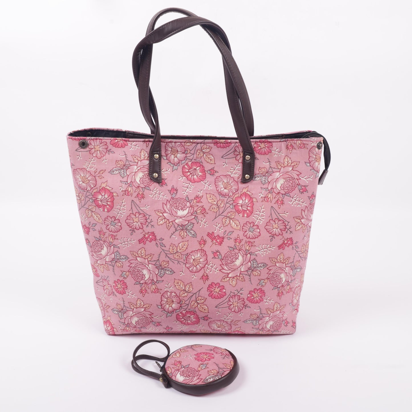 InkJaipur Pink Printed Tote bag