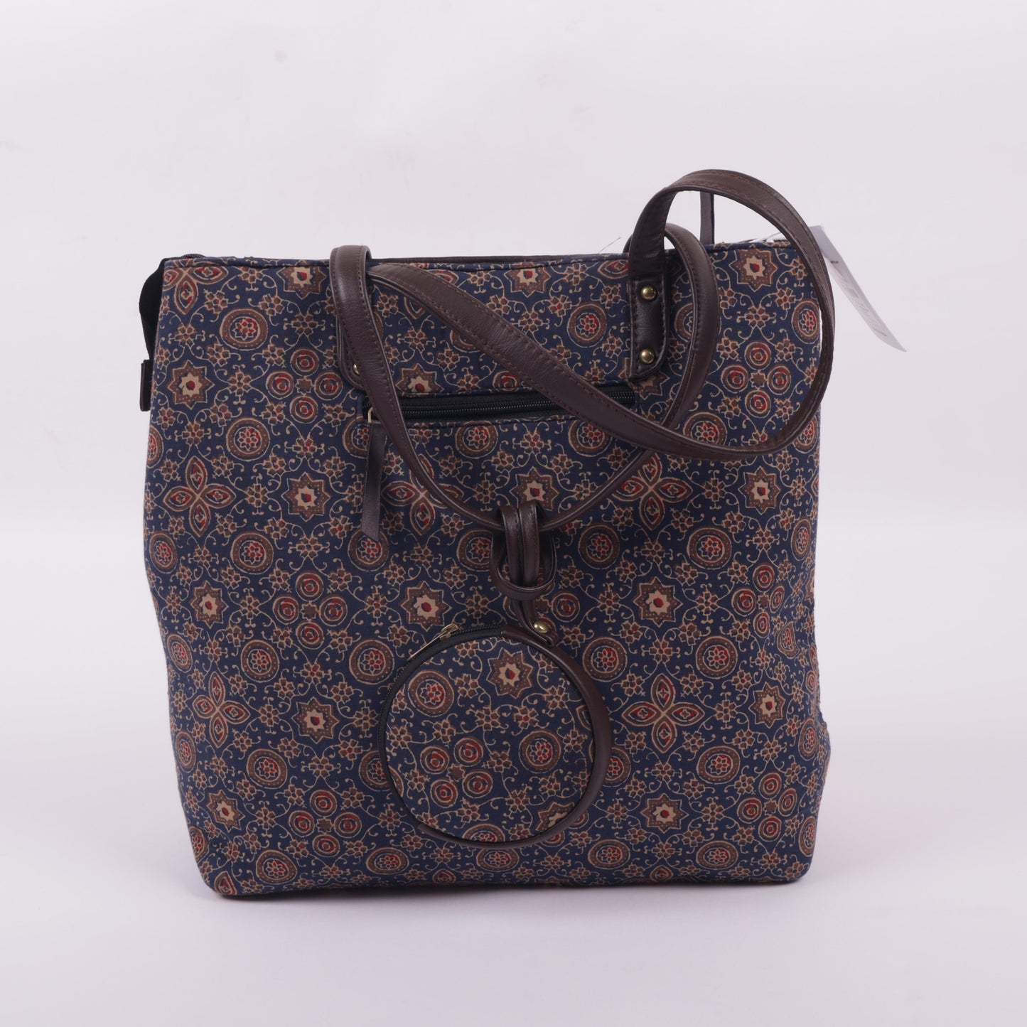 InkJaipur's Blue base Floral Printed Tote Bag