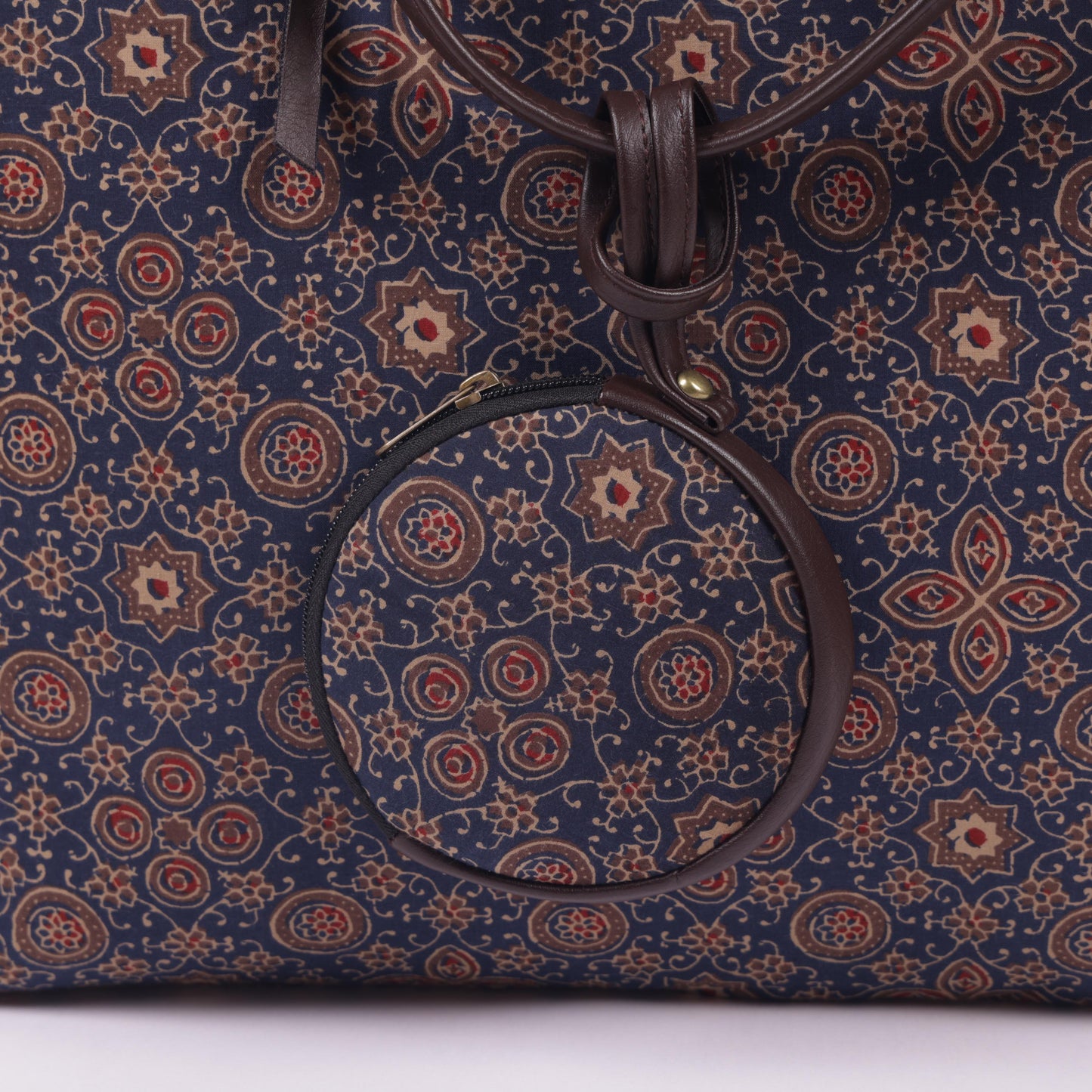 InkJaipur's Blue base Floral Printed Tote Bag