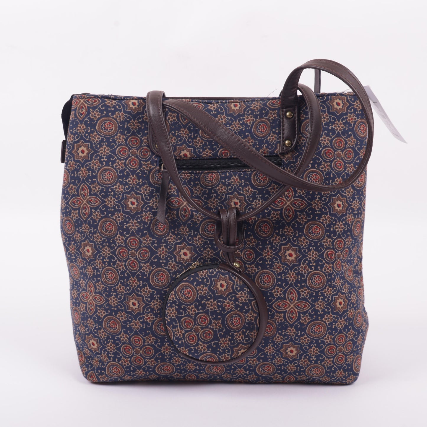 InkJaipur's Blue base Floral Printed Tote Bag