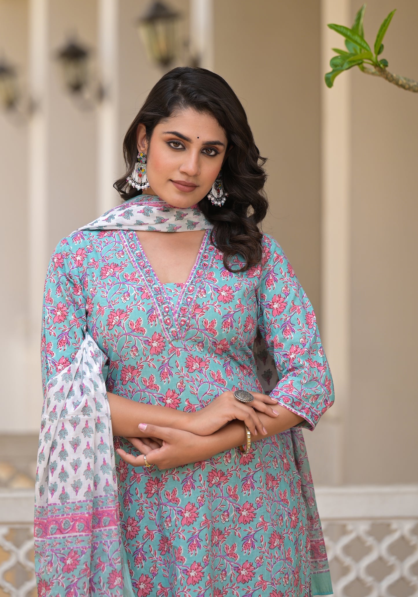 Floral Straight Kurti Set