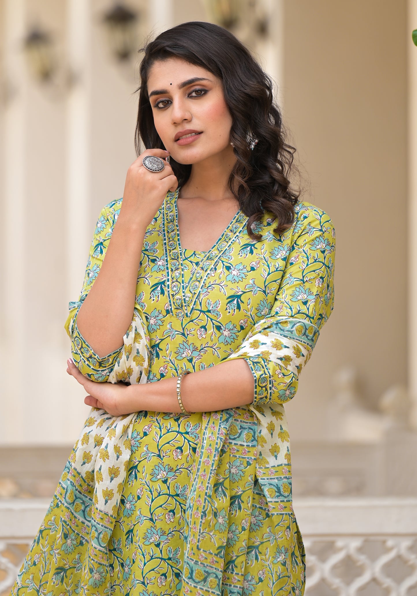 Floral Straight Kurti Set