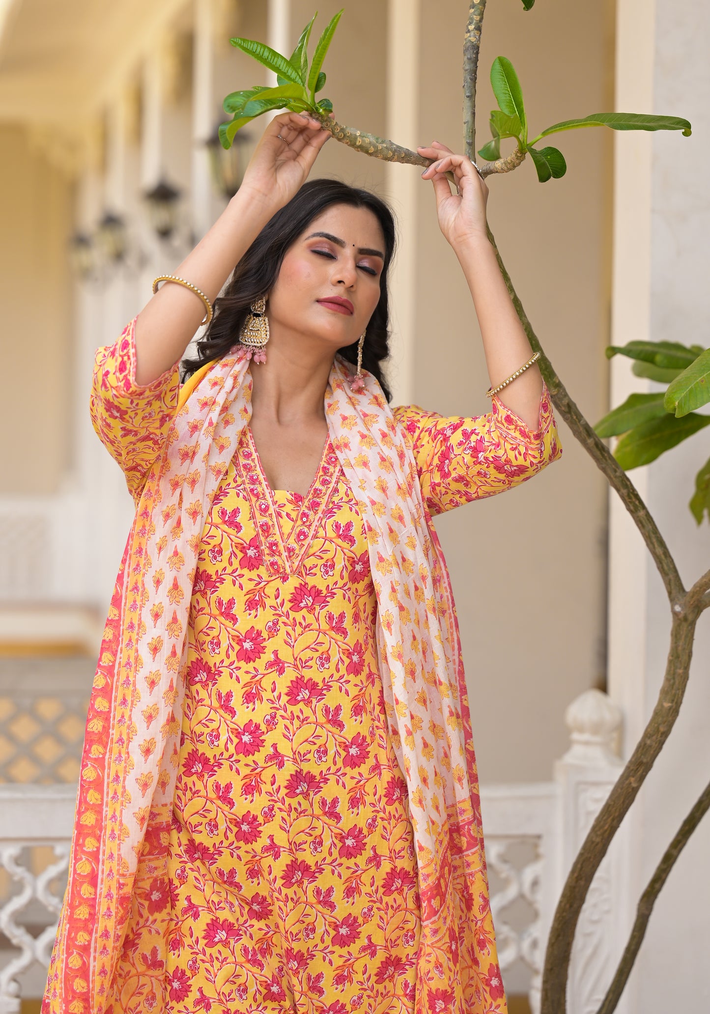 Floral Straight Kurti Set
