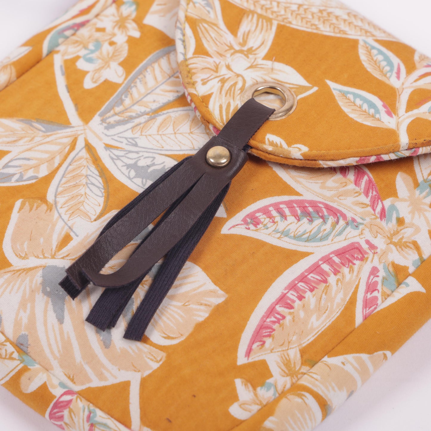 Yellow floral printed Sling Bag