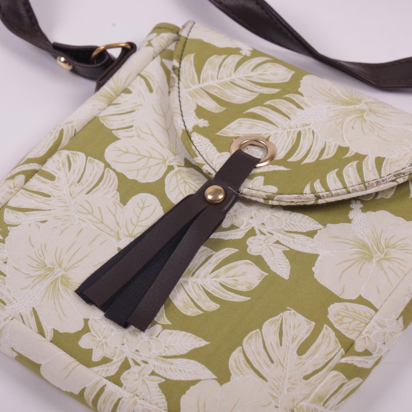 Green floral printed bags