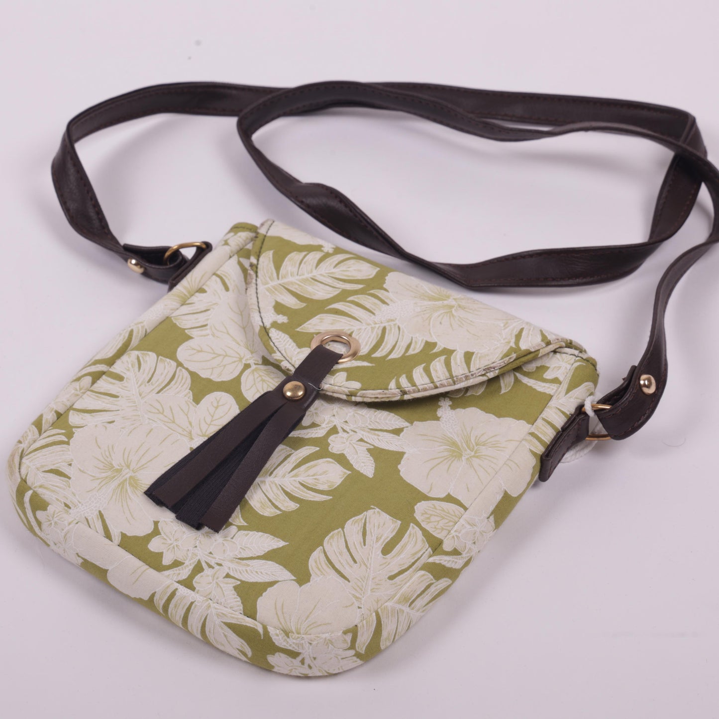Green floral printed bags