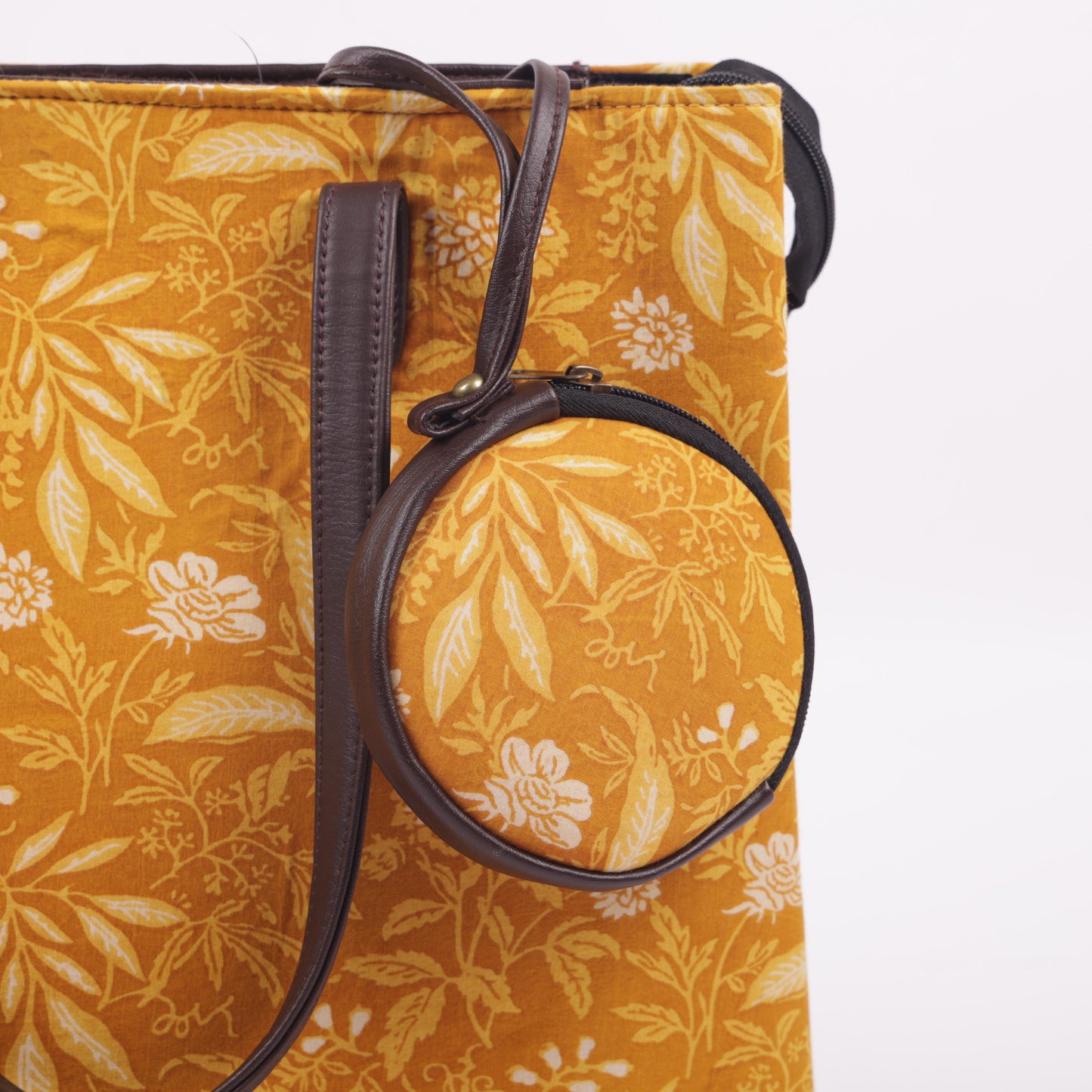 Ink Jaipur Yellow Printed Tote bag