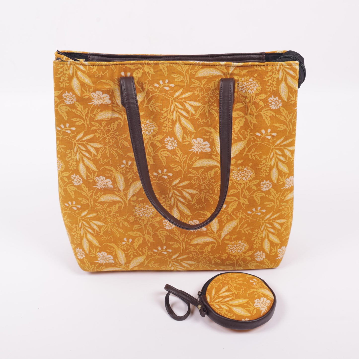 Ink Jaipur Yellow Printed Tote bag