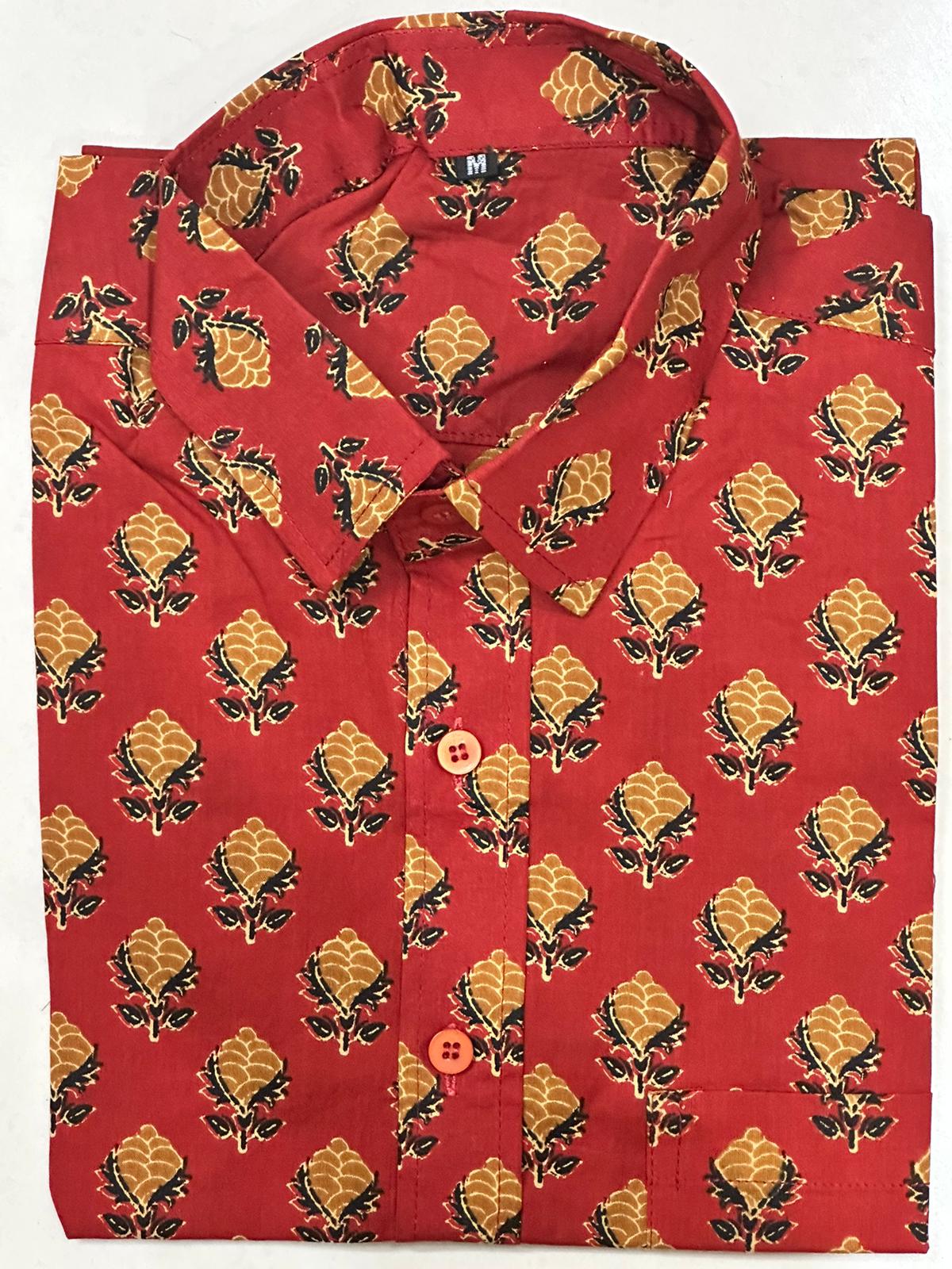 Block Printed, Half Sleeves Shirt