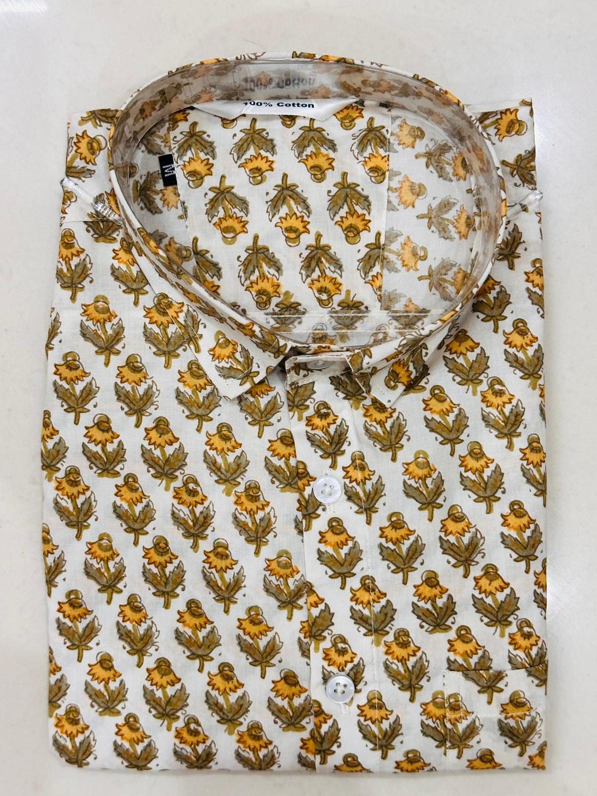 Block Printed, Half Sleeves Shirt