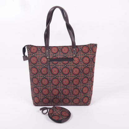 InkJaipur's Floral Printed Tote Bag