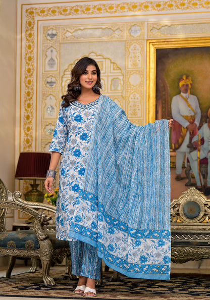 Floral Straight Kurti Set