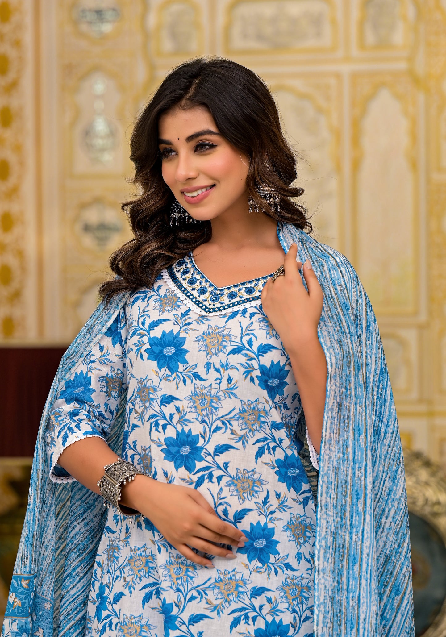 Floral Straight Kurti Set
