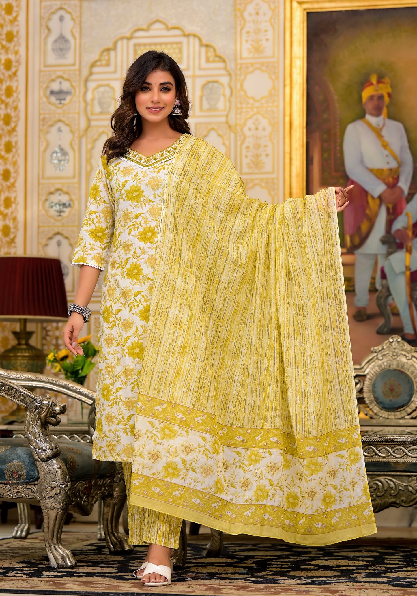 Floral Straight Kurti Set