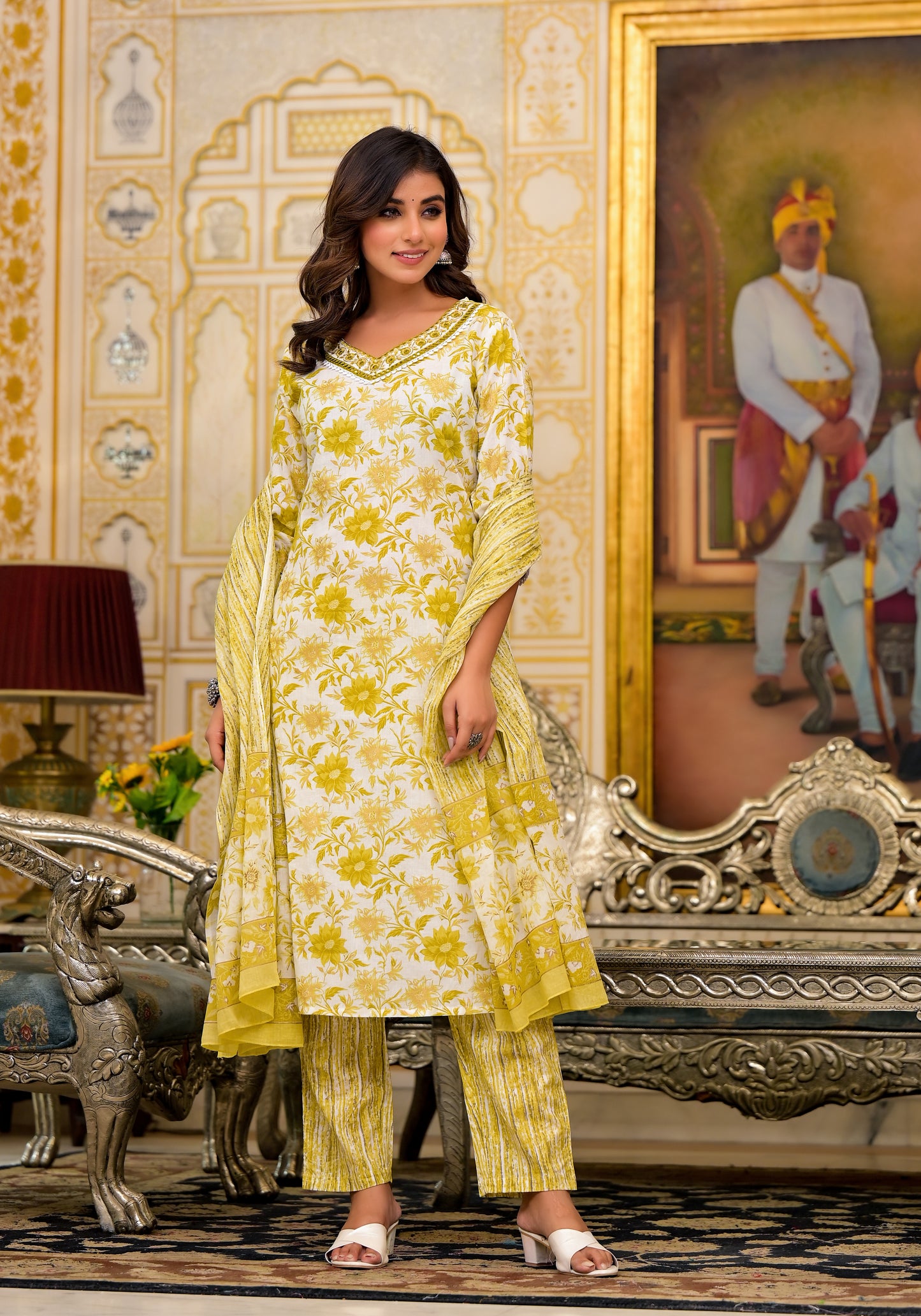 Floral Straight Kurti Set