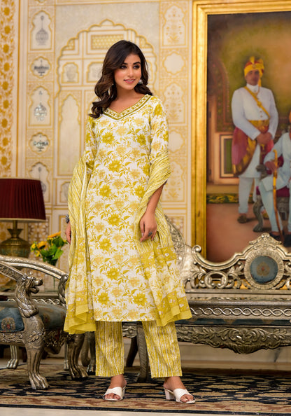 Floral Straight Kurti Set