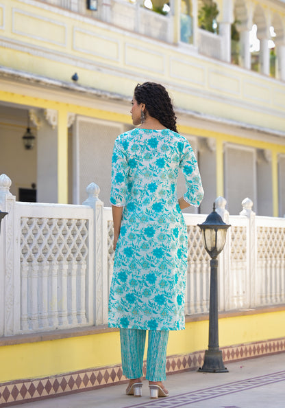 Floral Straight Kurti Set