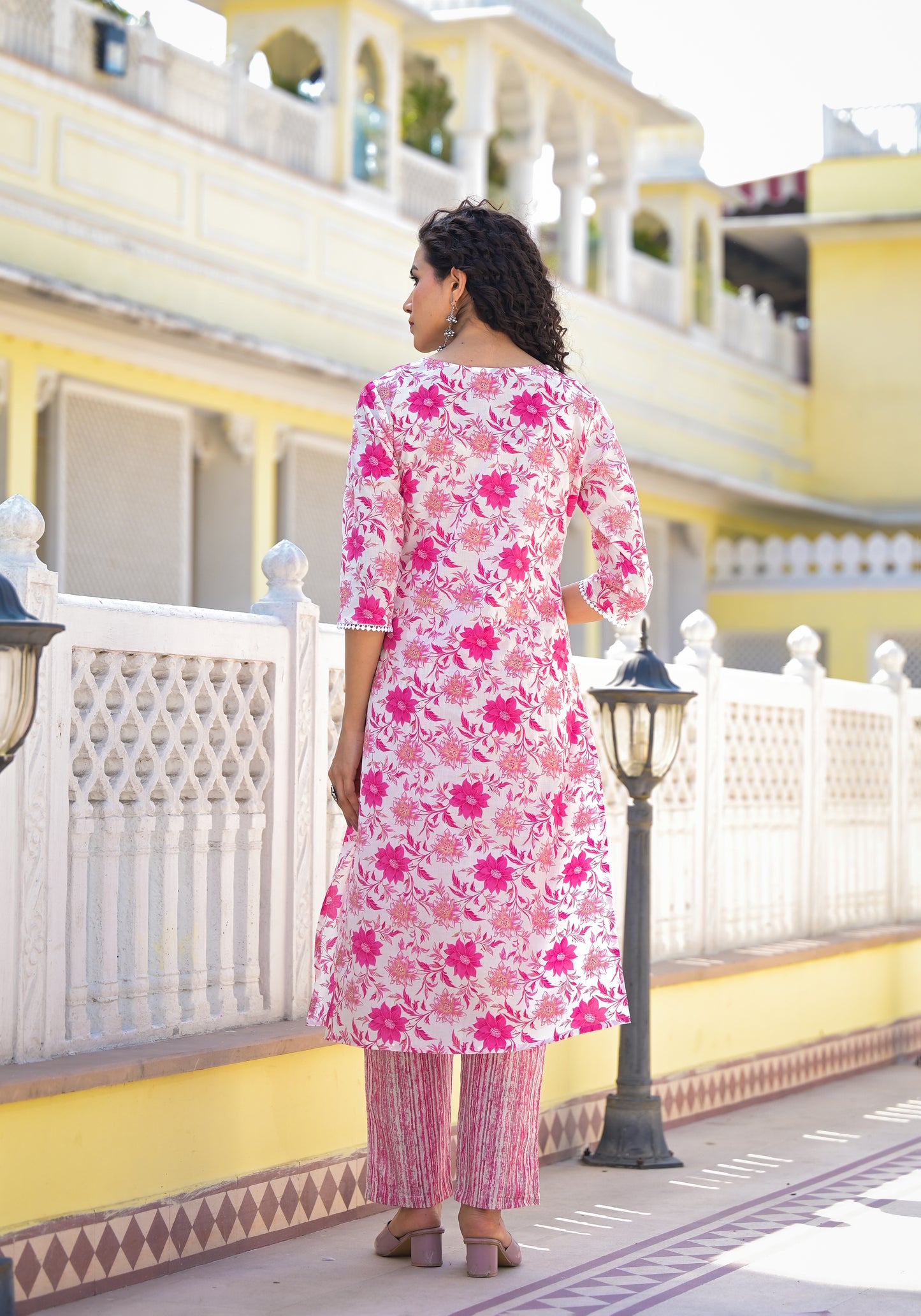 Floral Straight Kurti Set