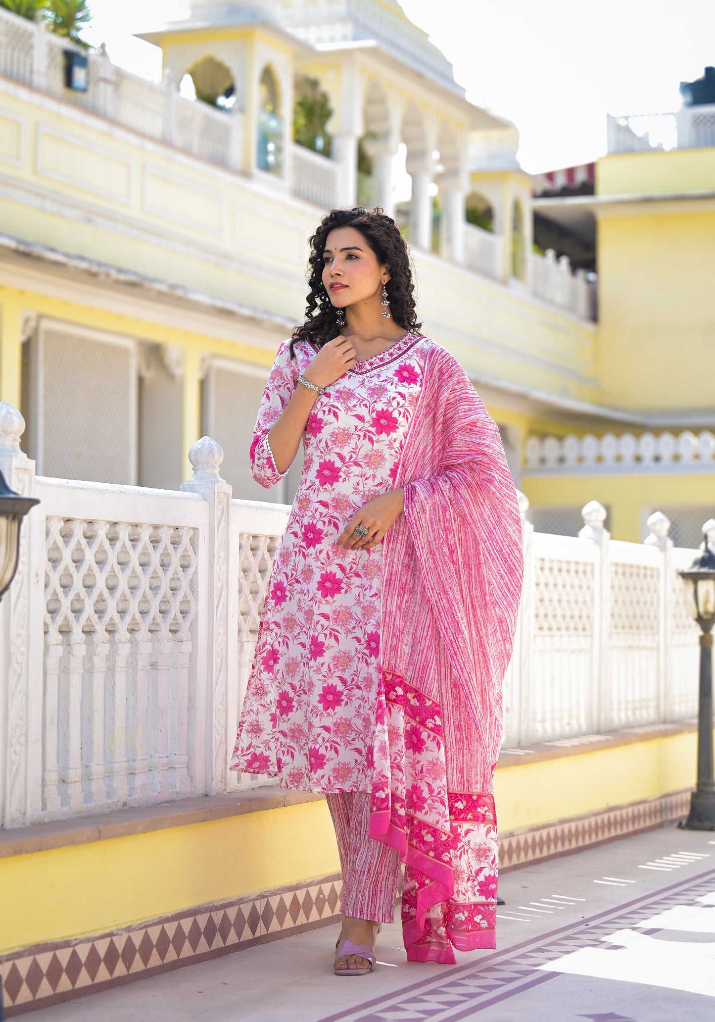 Floral Straight Kurti Set