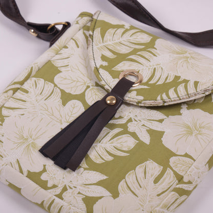 Green floral printed bags