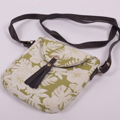 Green floral printed bags
