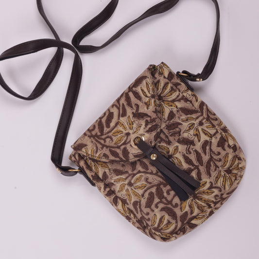 Brown printed Sling bags