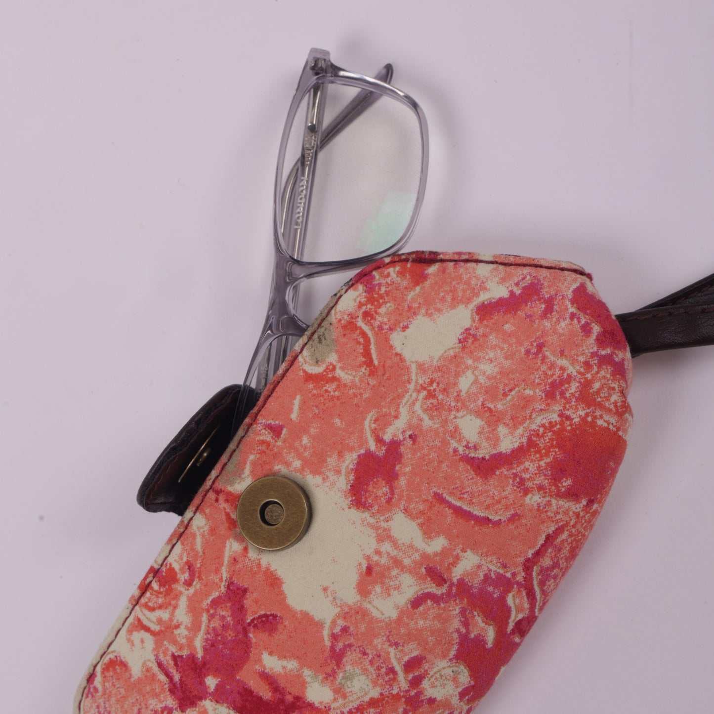 Red Floral Sanganeri Printed Sunglass Cover