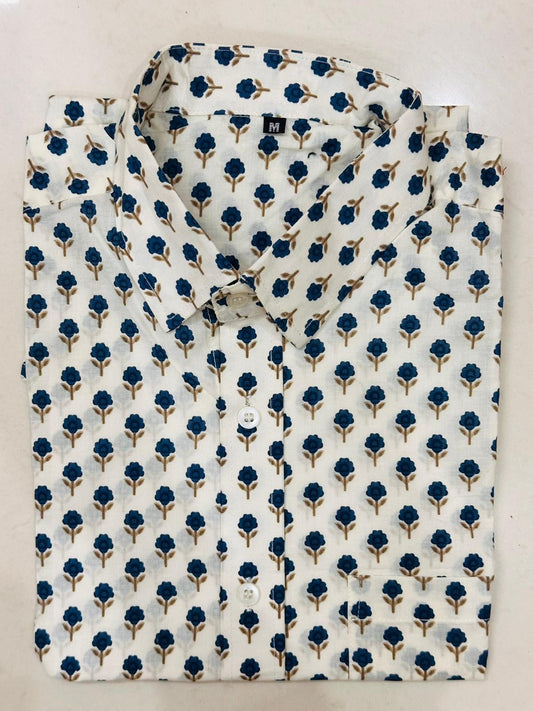 Block Printed, Half Sleeves Shirt